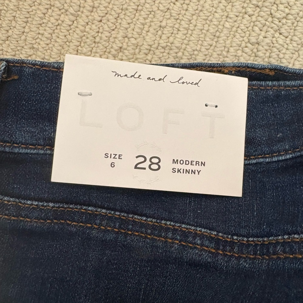 LOFT Blue Skinny Jeans with frayed detail